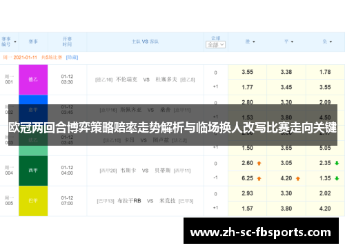 欧冠两回合博弈策略赔率走势解析与临场换人改写比赛走向关键